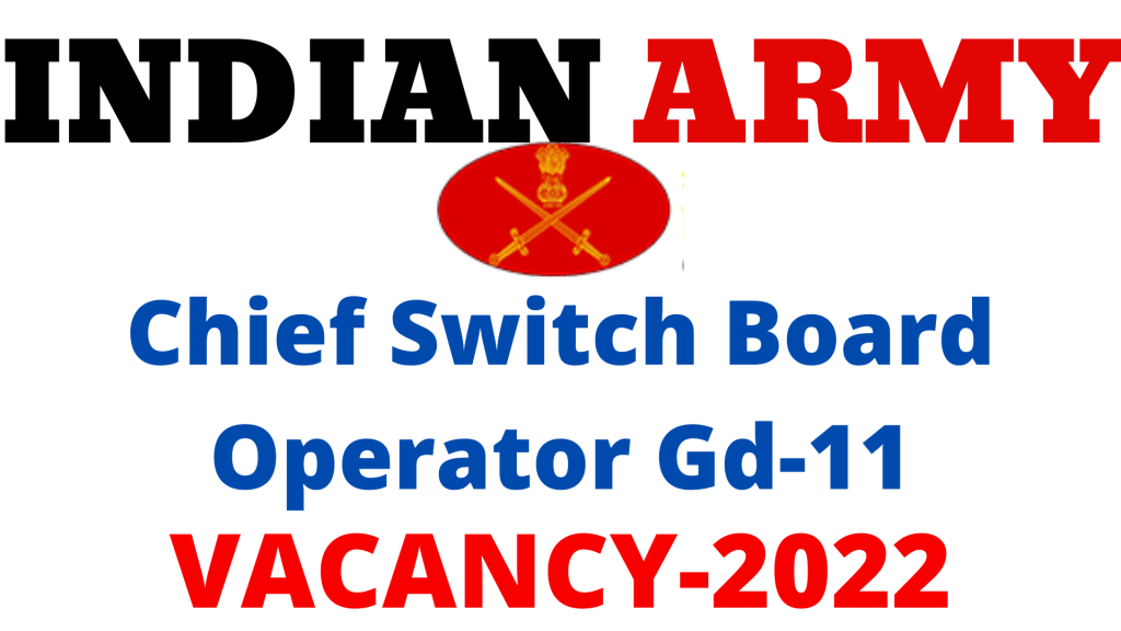 Chief Signal Officer western Command Vacancy 2022,