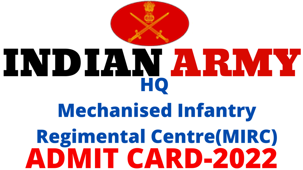 HQ Mechanised Infantry Regimental Centre Ahmednagar Admit Card 2022,