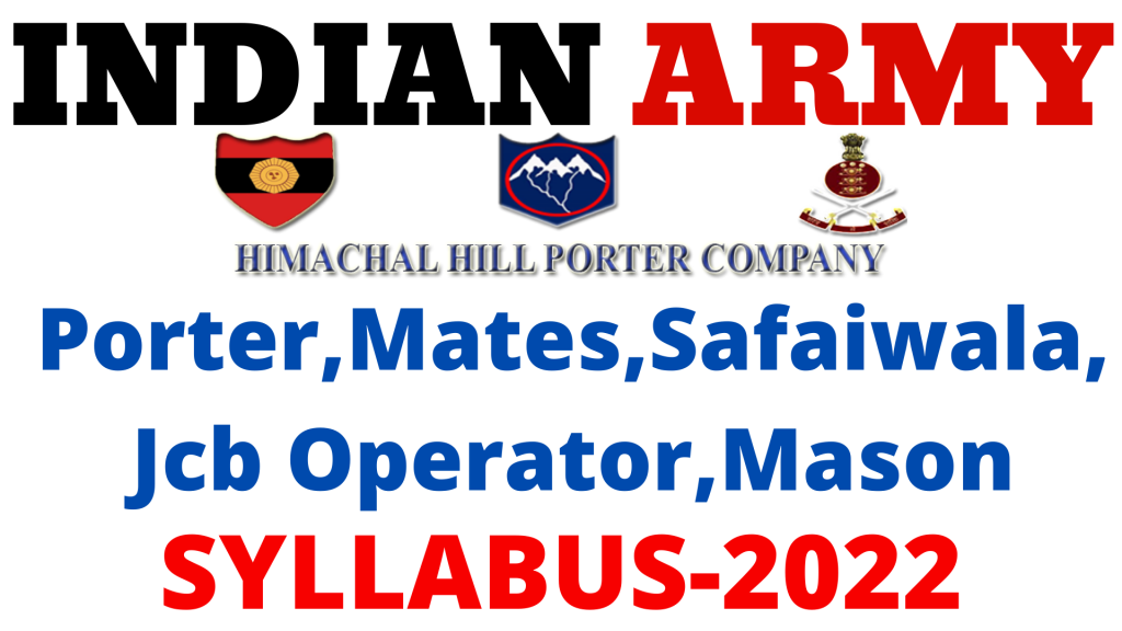 Himachal Hill Porter Company Syllabus 2022,