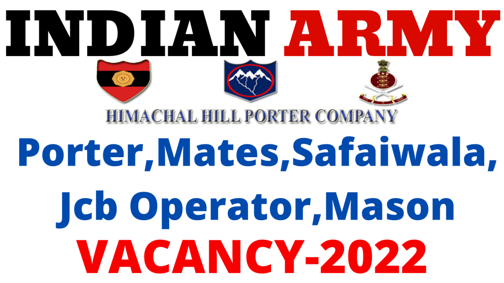 Himachal Hill Porter Company Vacancy 2022,