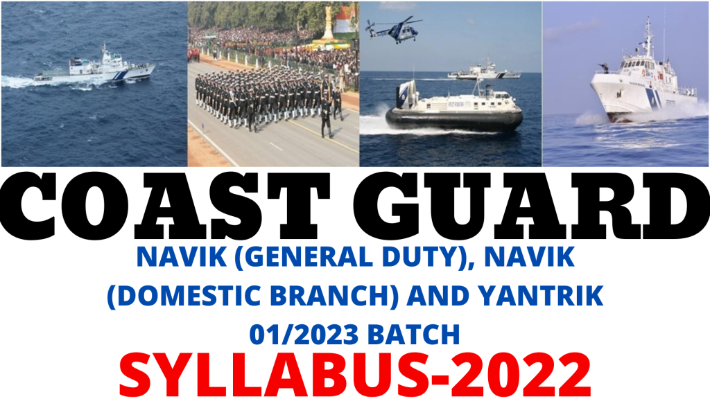 Indian Coast Guard Navik GD and DB Vacancy 01/2023 Batch Syllabus,
