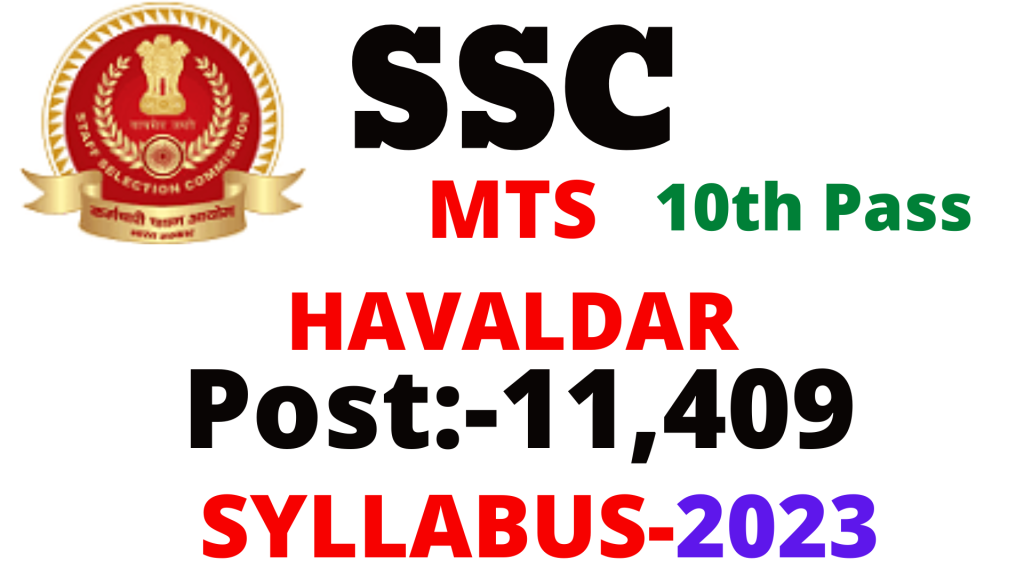 SSC MTS and Havaldar Syllabus 2023,