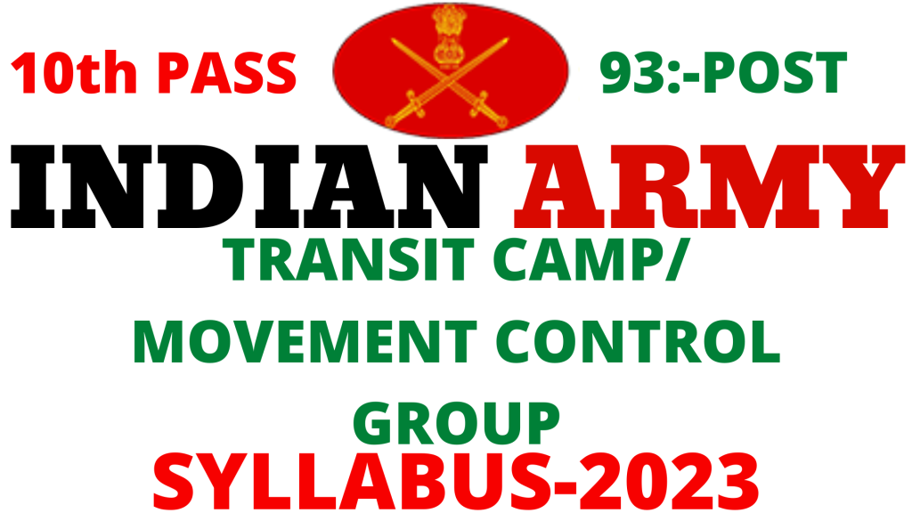 Transit Camp/Movement Control Group Syllabus 2023,