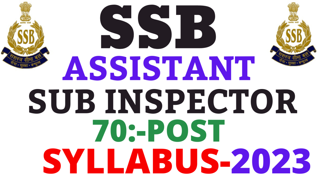 SSB ASI Syllabus 2023,