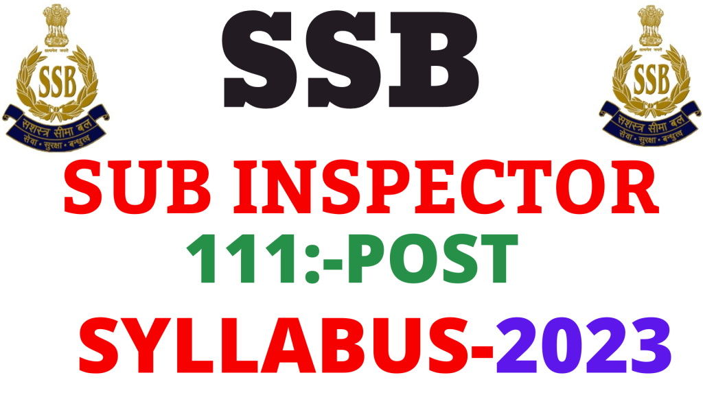 SSB SI Syllabus 2023,