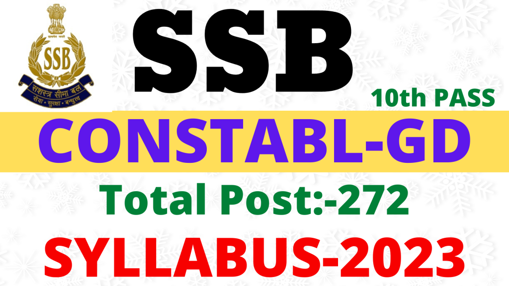 SSB Constable GD Syllabus 2023,
