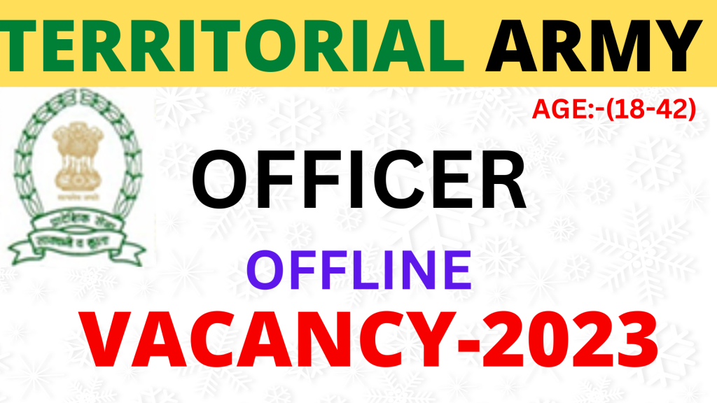 TA Officer Vacancy 2023,